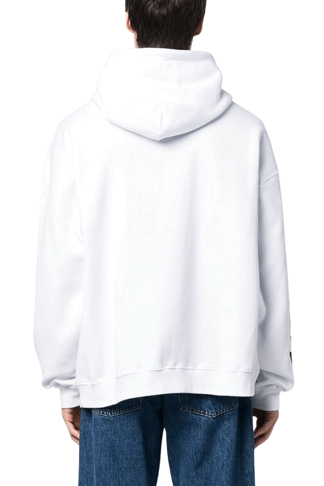 Dsquared2 logo print zip-up white hoodie for men