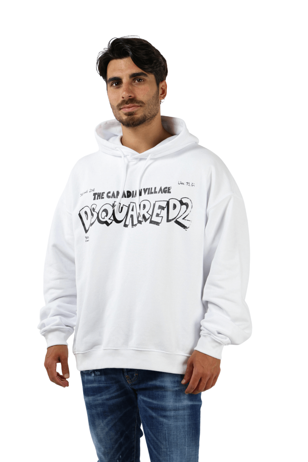 Dsquared2 Бял суитшърт с максилограмо The Canadian Village