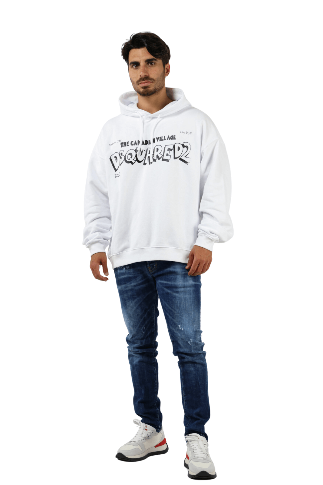 Dsquared2 White sweatshirt with maxilogo The Canadian Village for men