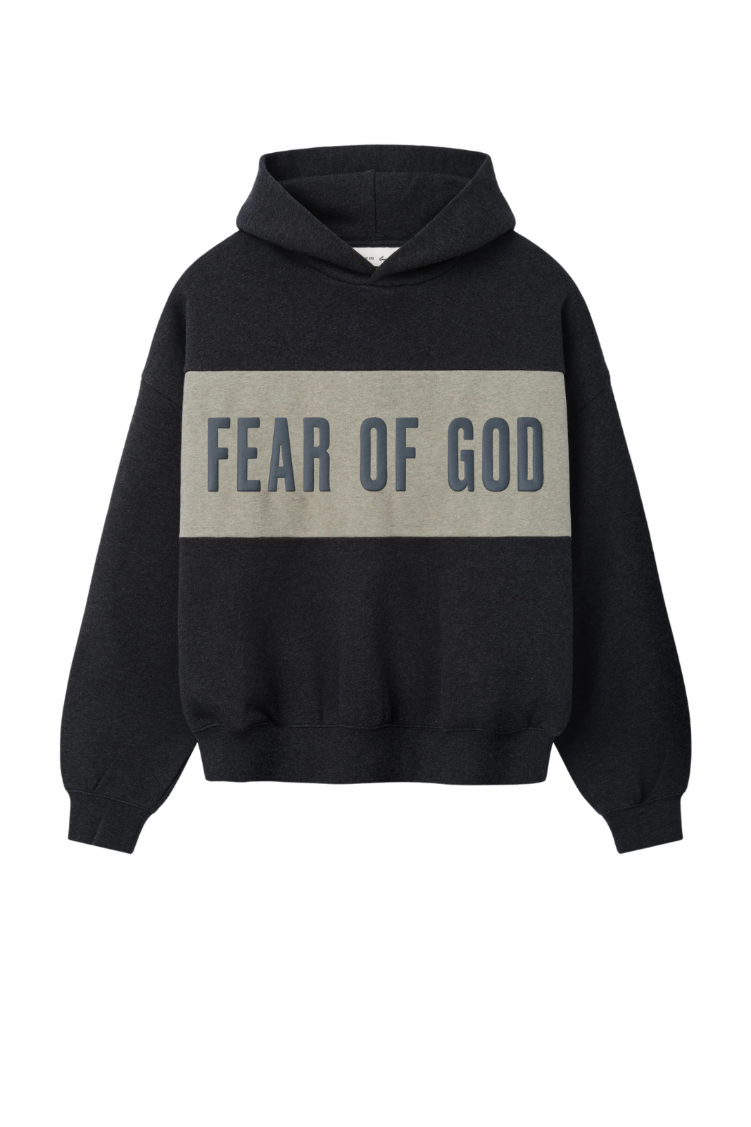 Fear of God Cropped Relaxed Panelled Hoodie Iron Grey