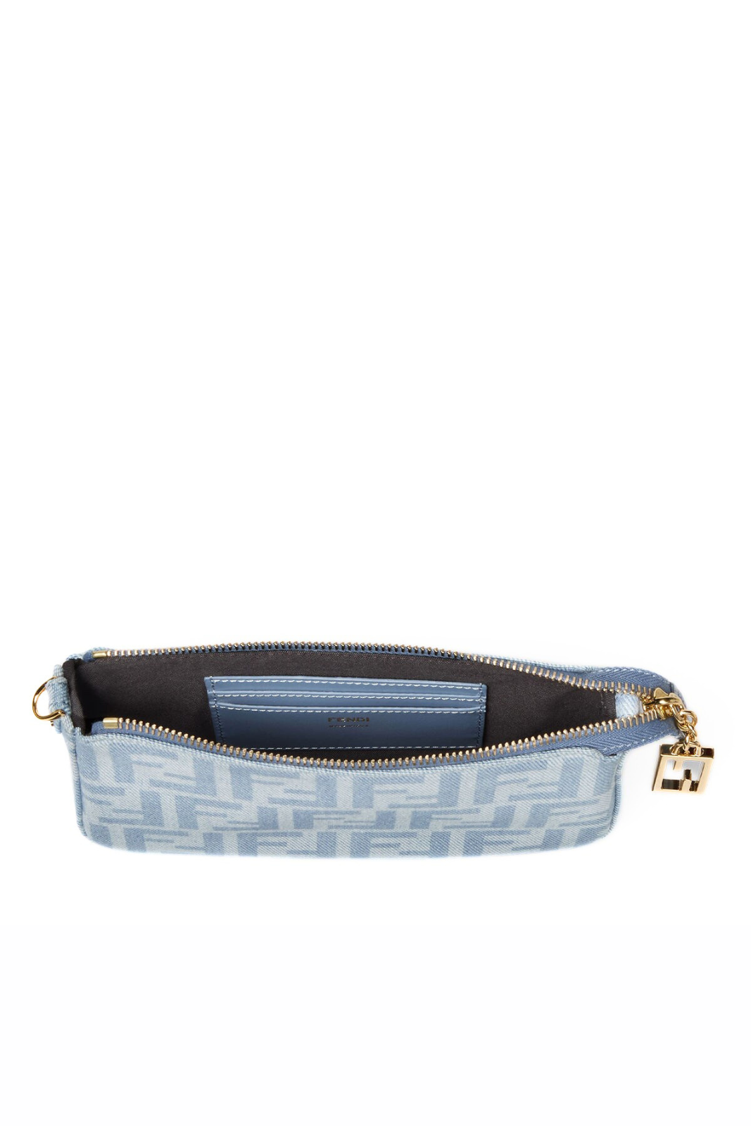 Fendi Baguette Pouch Light blue FF denim pouch