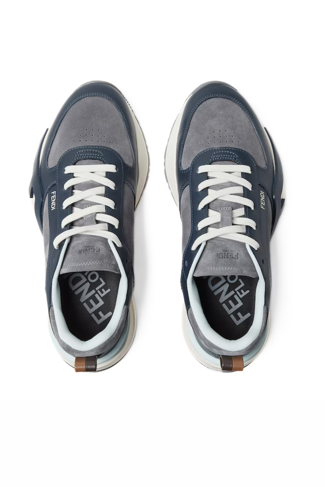 Fendi Flow Trainers Dark blue leather low-tops