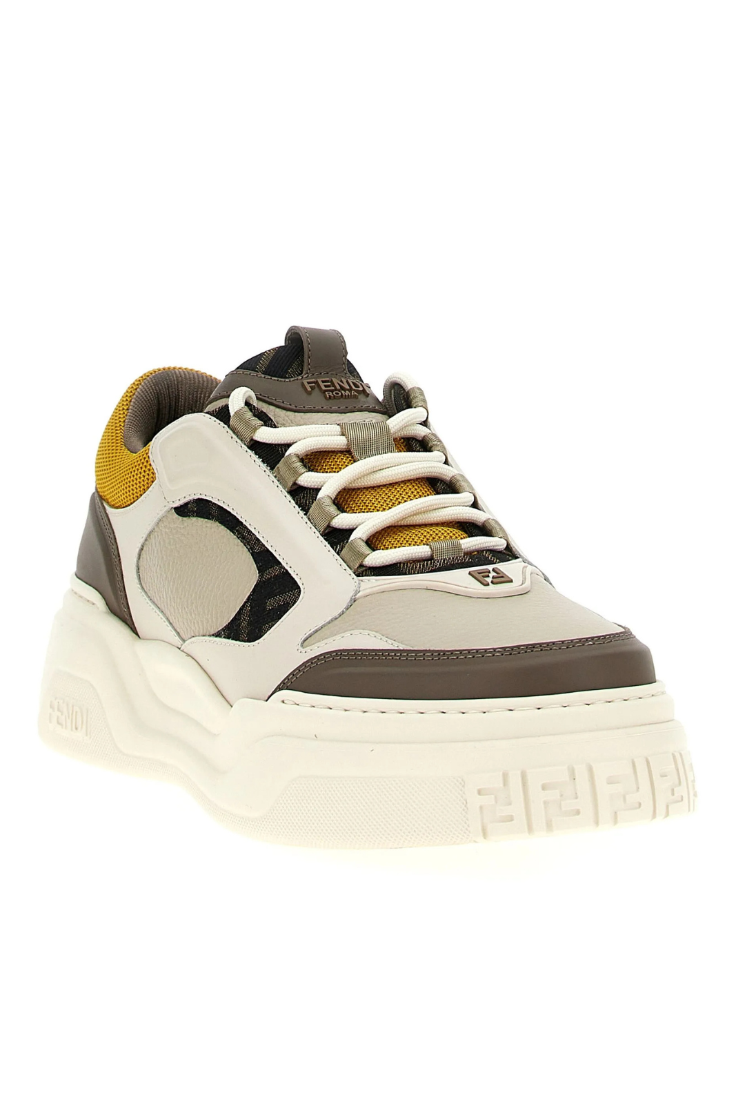 Fendi Force man Sneakers Beige Brown Mustard