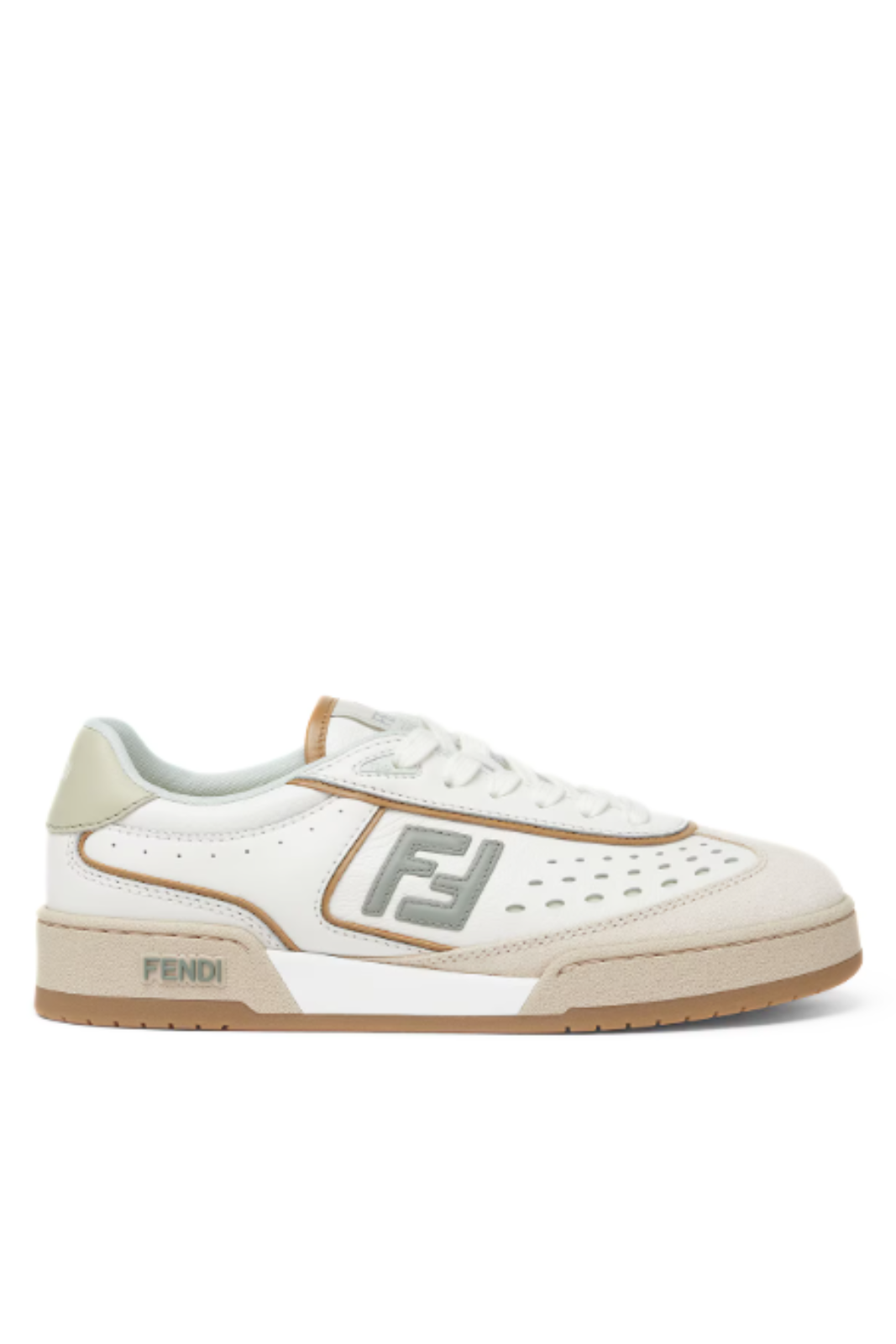 Fendi Match White and brown leather and suede low tops