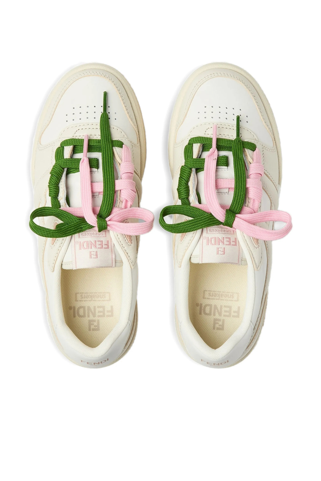 Fendi Match Woman White Leather Low-Tops