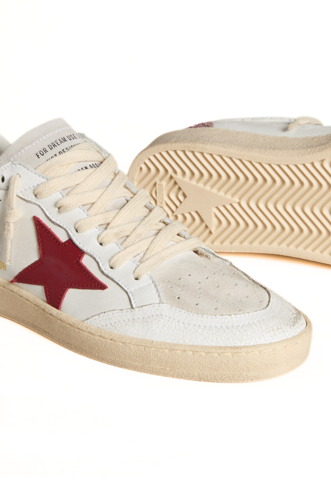 Golden Goose Ball Star Limited Edition White Pink Glitter Red Star