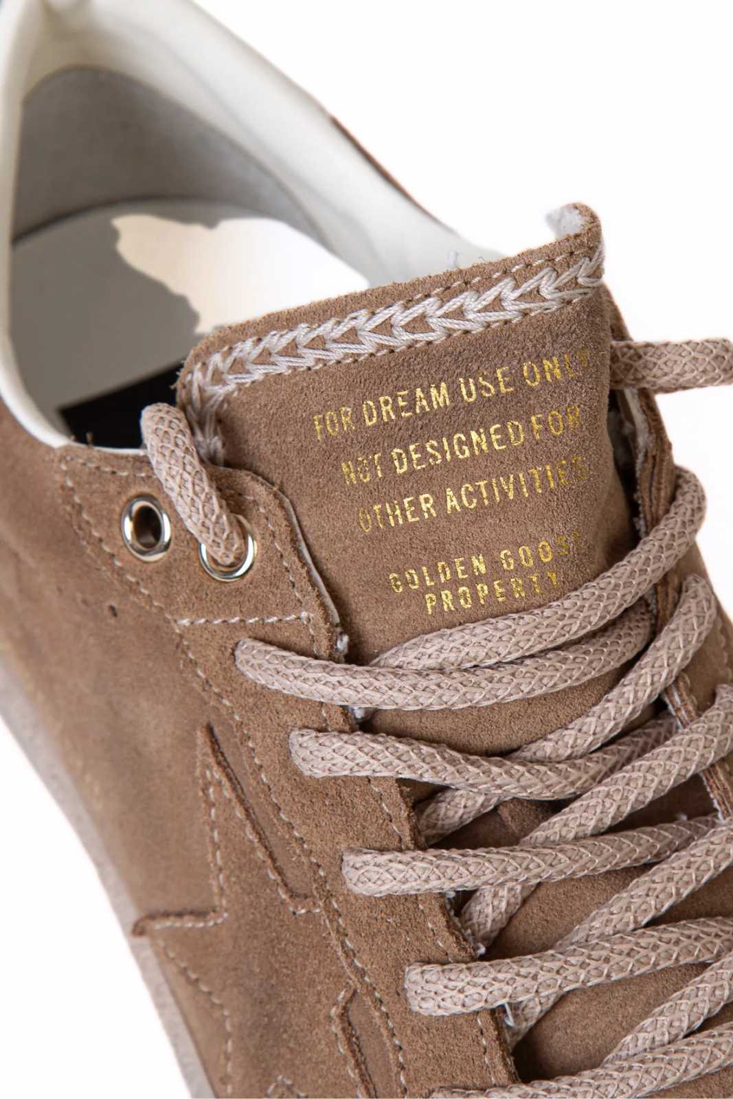 Golden Goose Ballstar Tongue Star and Spur Beige