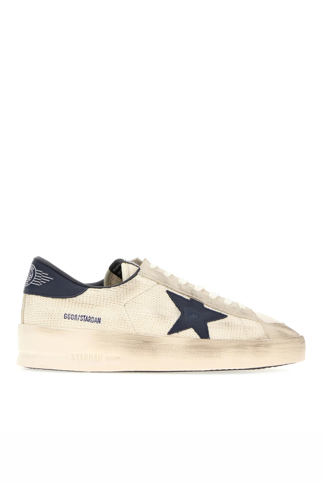 Golden Goose Ivory suede and fabric Stardan sneakers