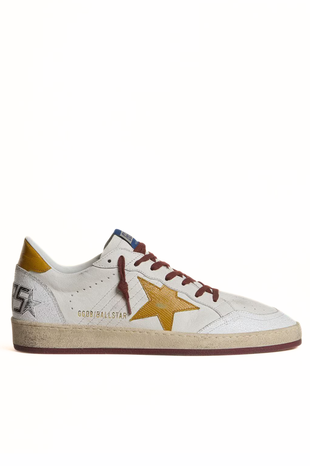 Мъжки кецове Golden Goose Super-Star с велурена звезда и синя лента за ток
