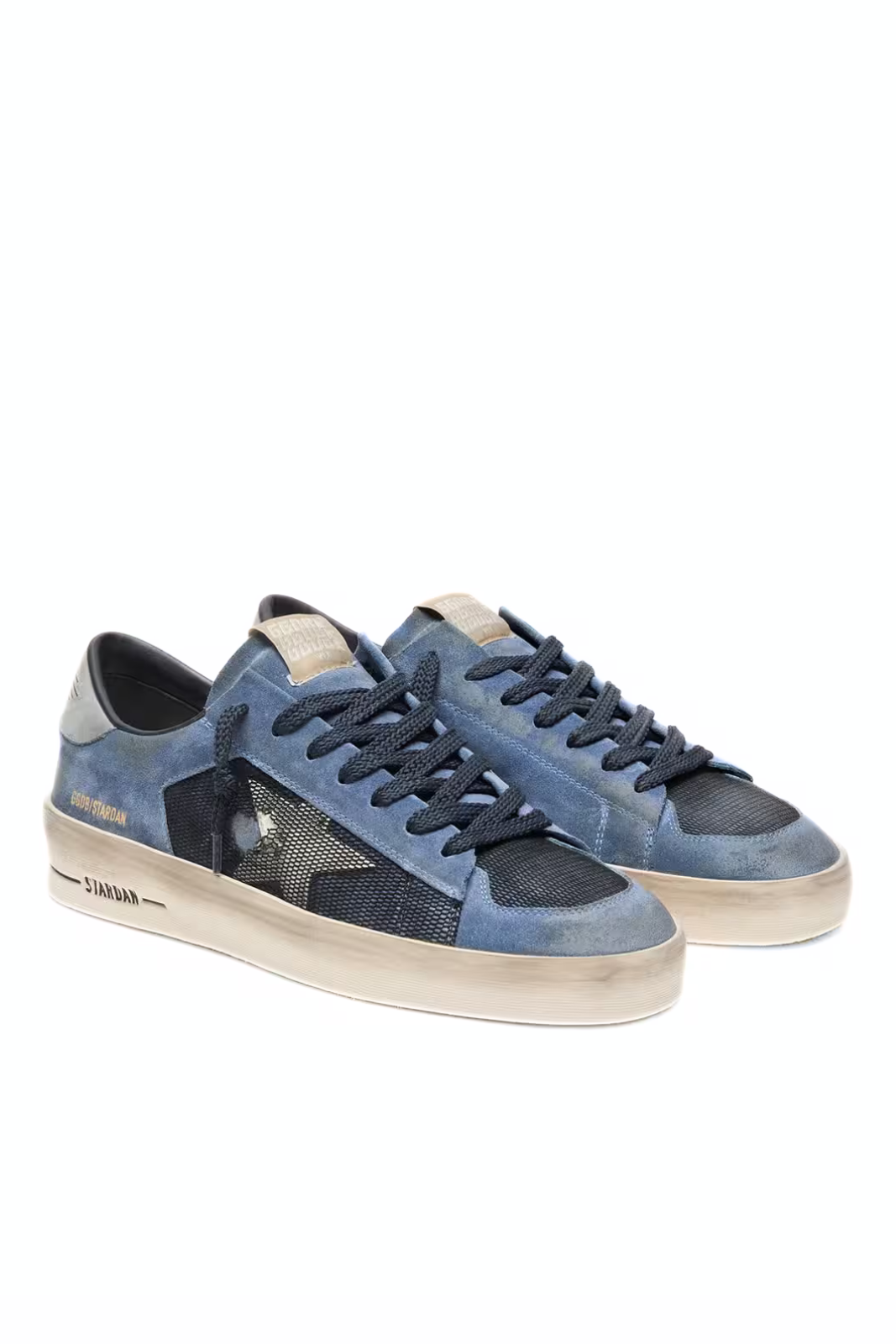 Golden Goose Men’s Stardan in blue suede with white star