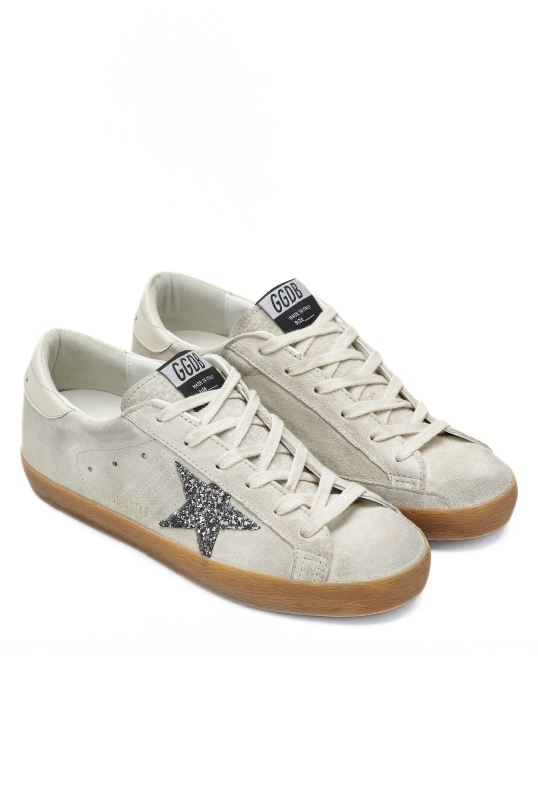 Golden Goose Super-Star sneakers in pearl with glitter star