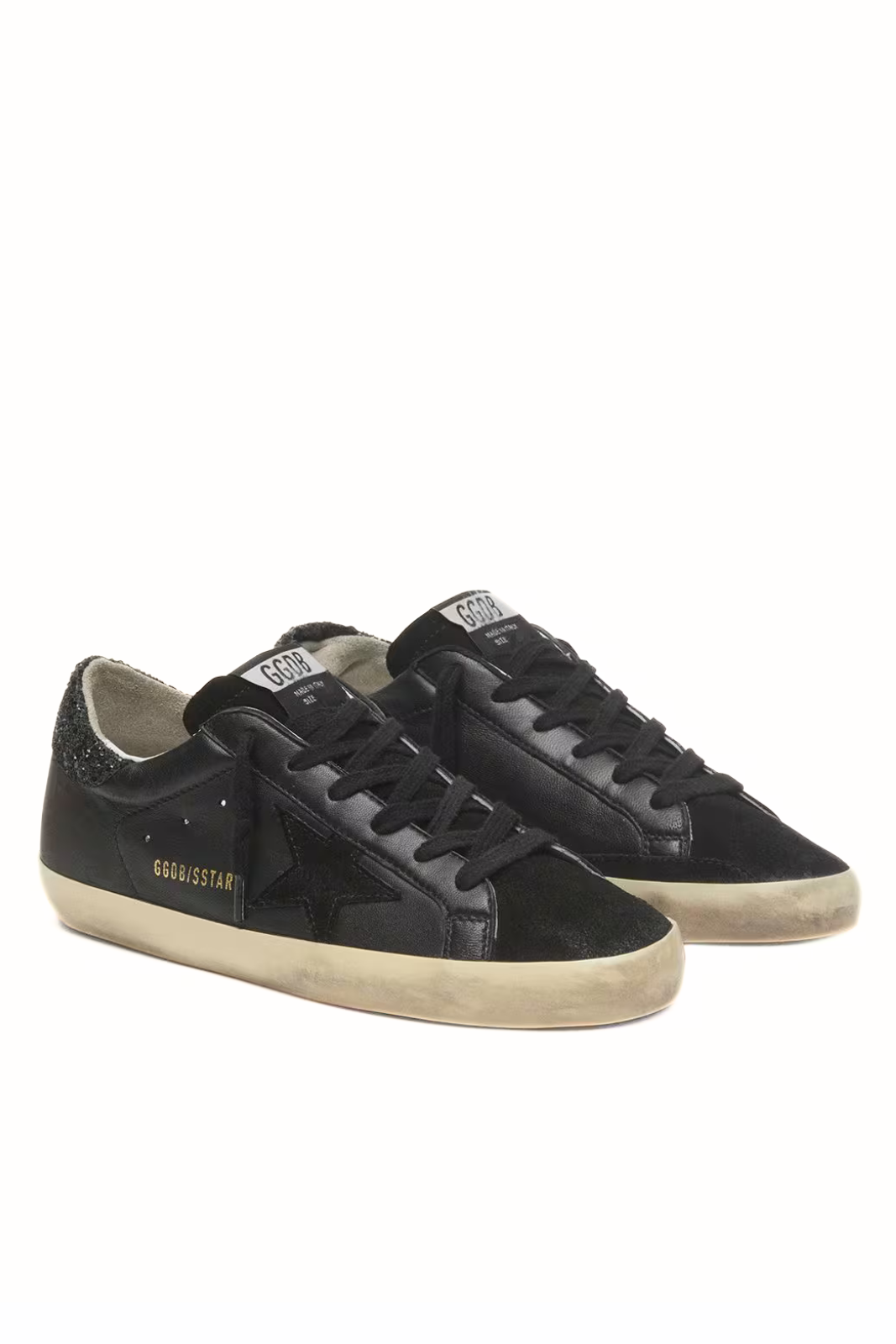 Мъжки кецове Golden Goose Super-Star с велурена звезда и синя лента за ток