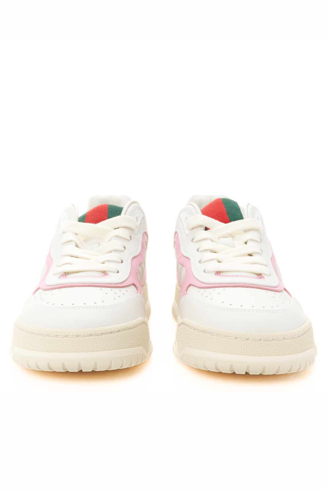 Gucci Calfskin Womens Re-Web Sneakers White Pink