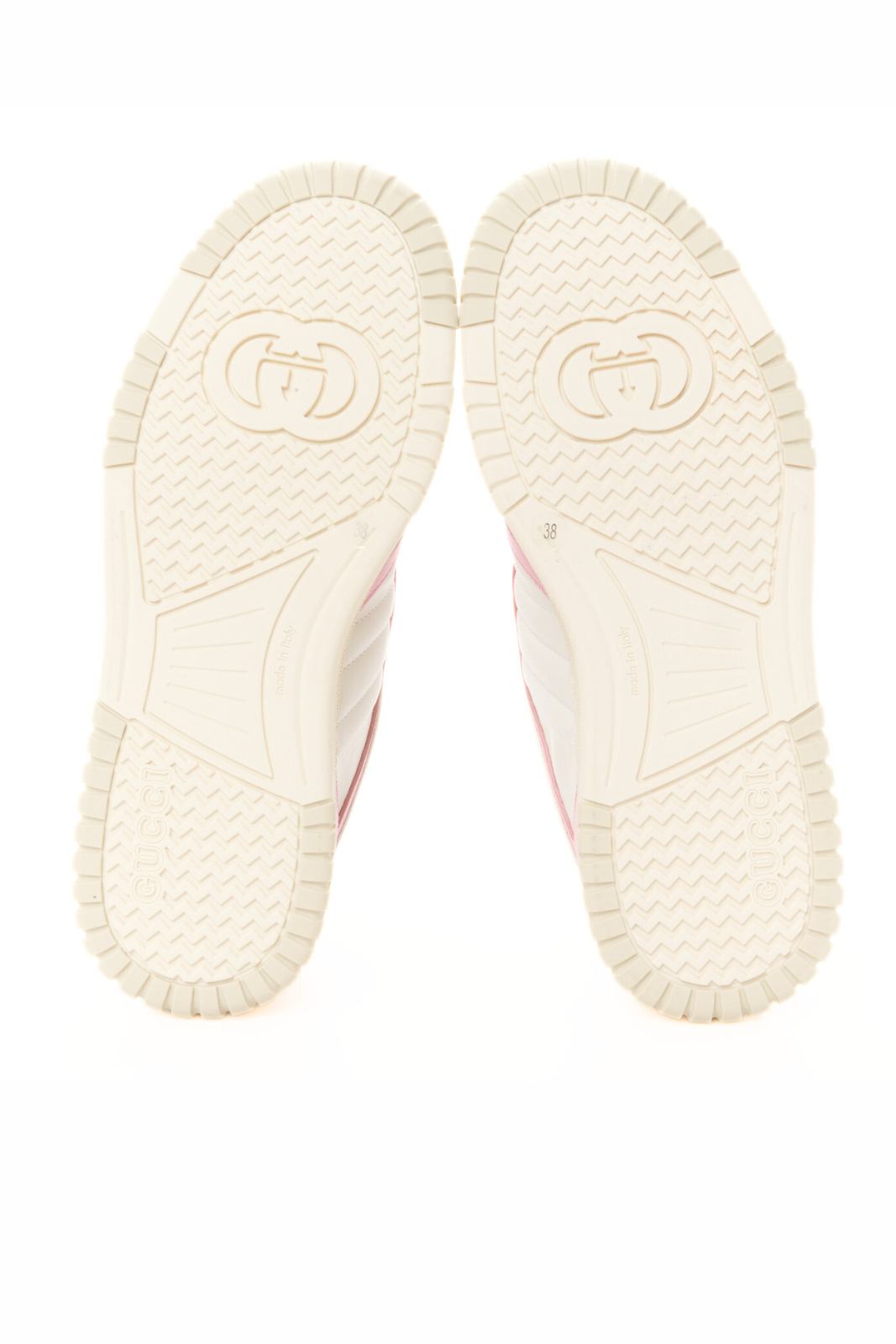 Gucci Calfskin Womens Re-Web Sneakers White Pink