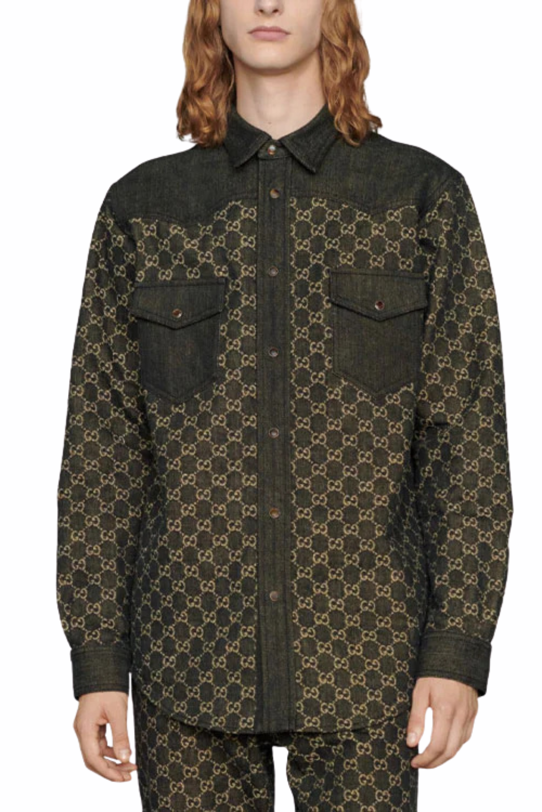 Риза Neil Barrett Loose Fit Fairsle Thunderbold черно-сиво