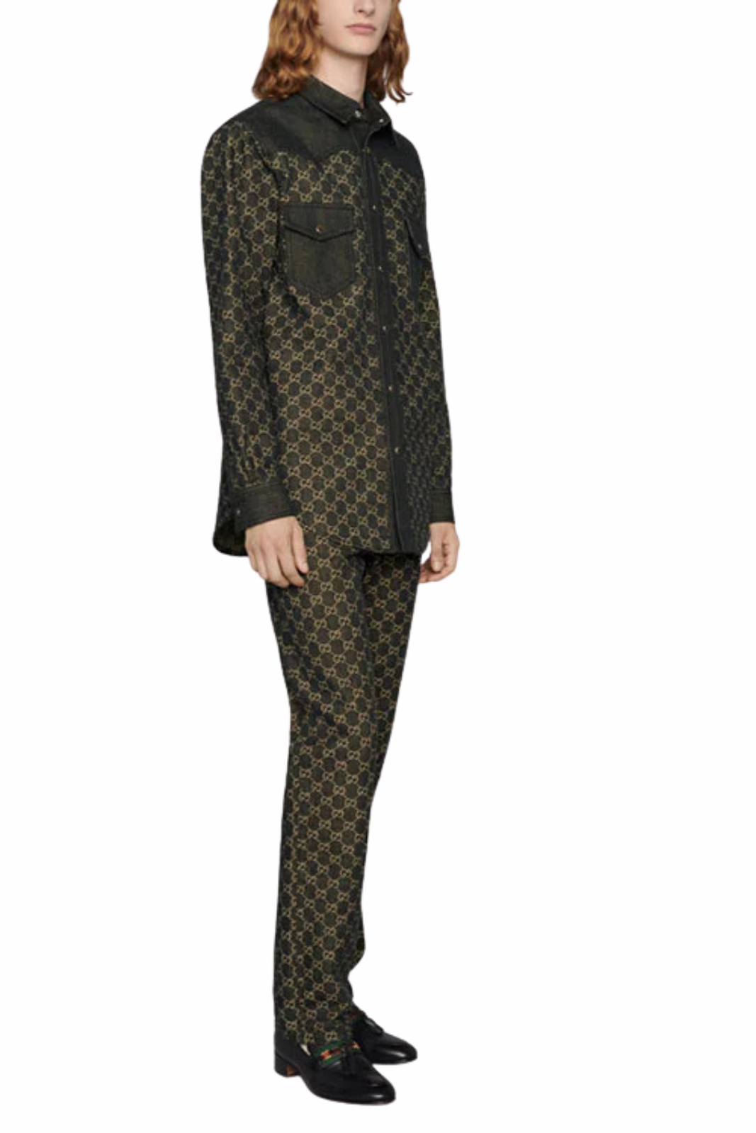 Gucci GG Jacquard Denim Shirt Black
