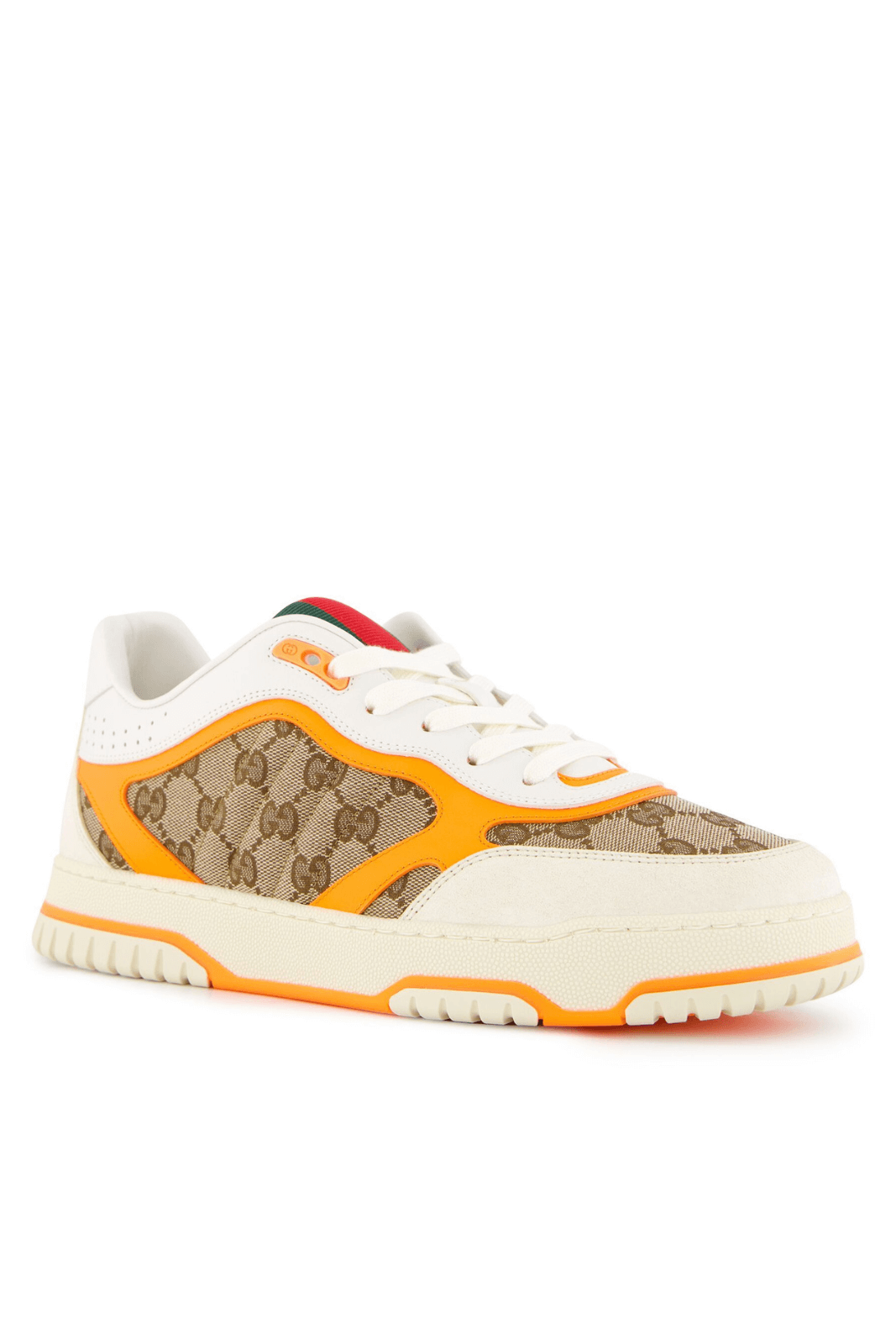 Мъжки маратонки Gucci Re-Web с панели, бели, бежови, оранжеви