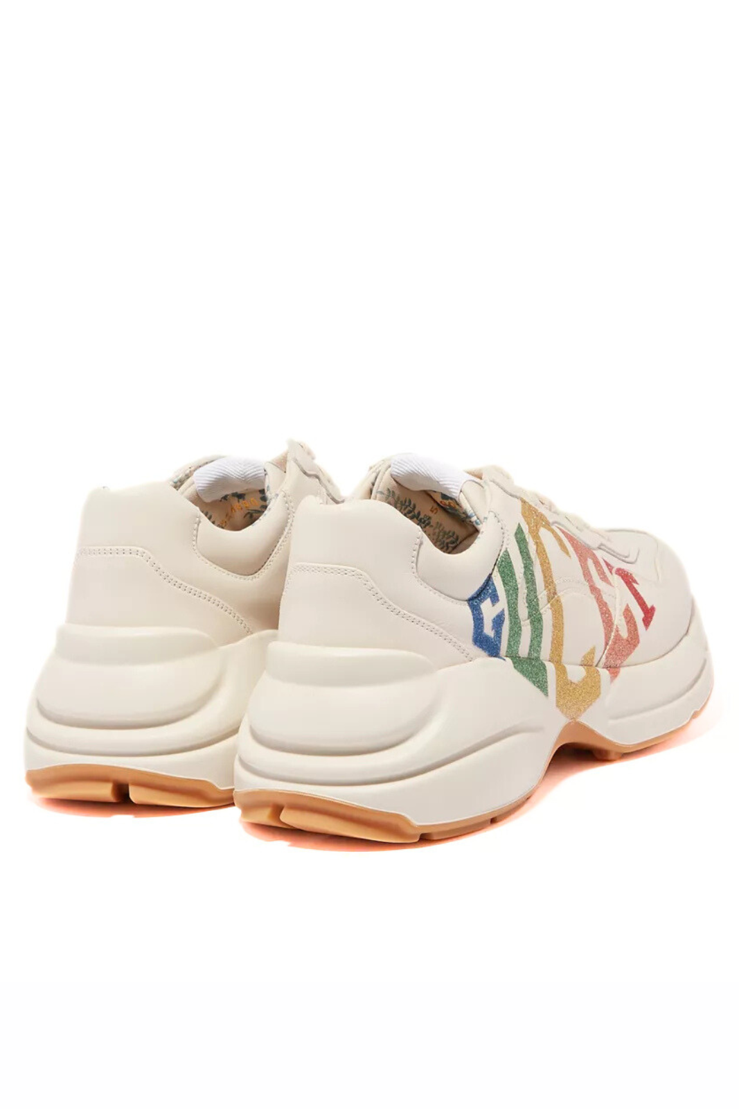 Gucci Beige Rhyton Rainbow Glitter Sneakers