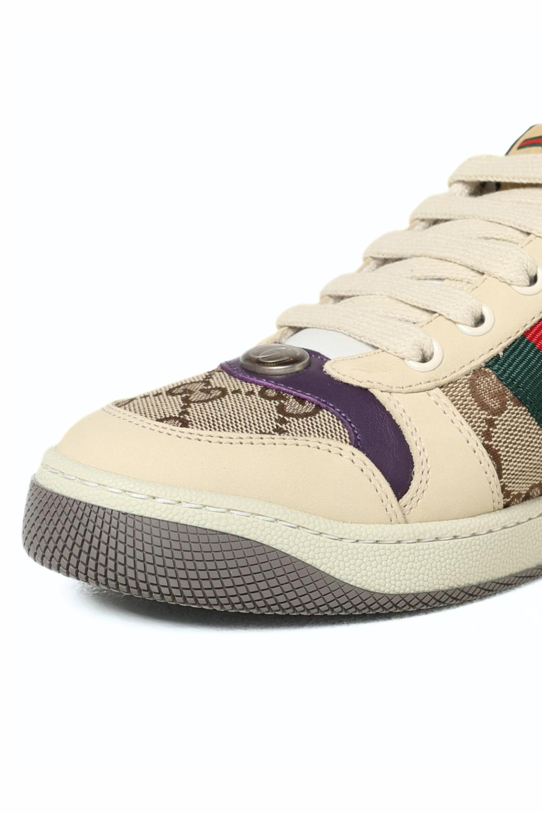Gucci Screener Sneakers in leather and GG Supreme fabric