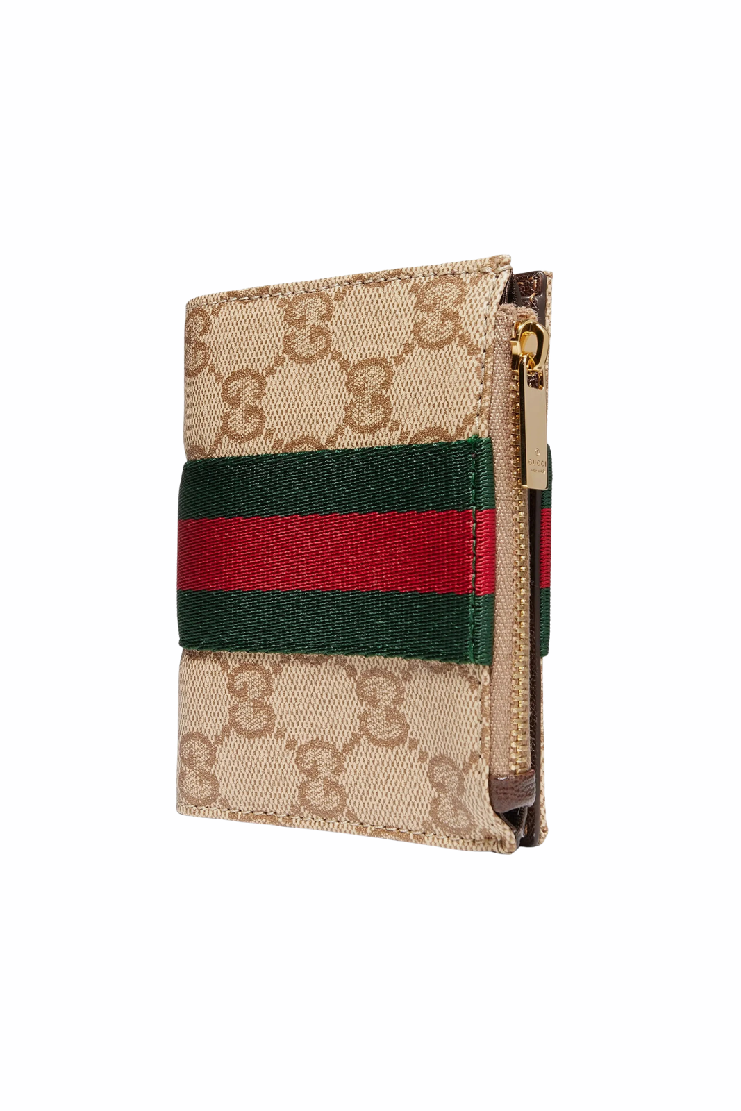 Gucci Small wallet with Web Beige Brown vintage-inspired