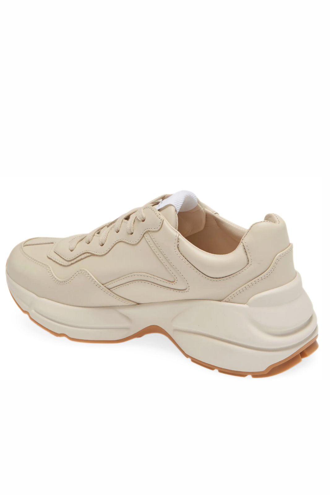 Gucci Beige Leather Disney Mickey Mouse Print Rhyton Sneakers