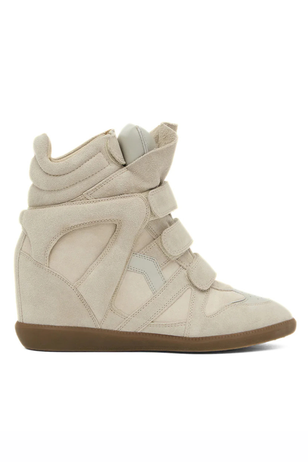 Isabel Marant Bekett leather wedge sneakers Beige