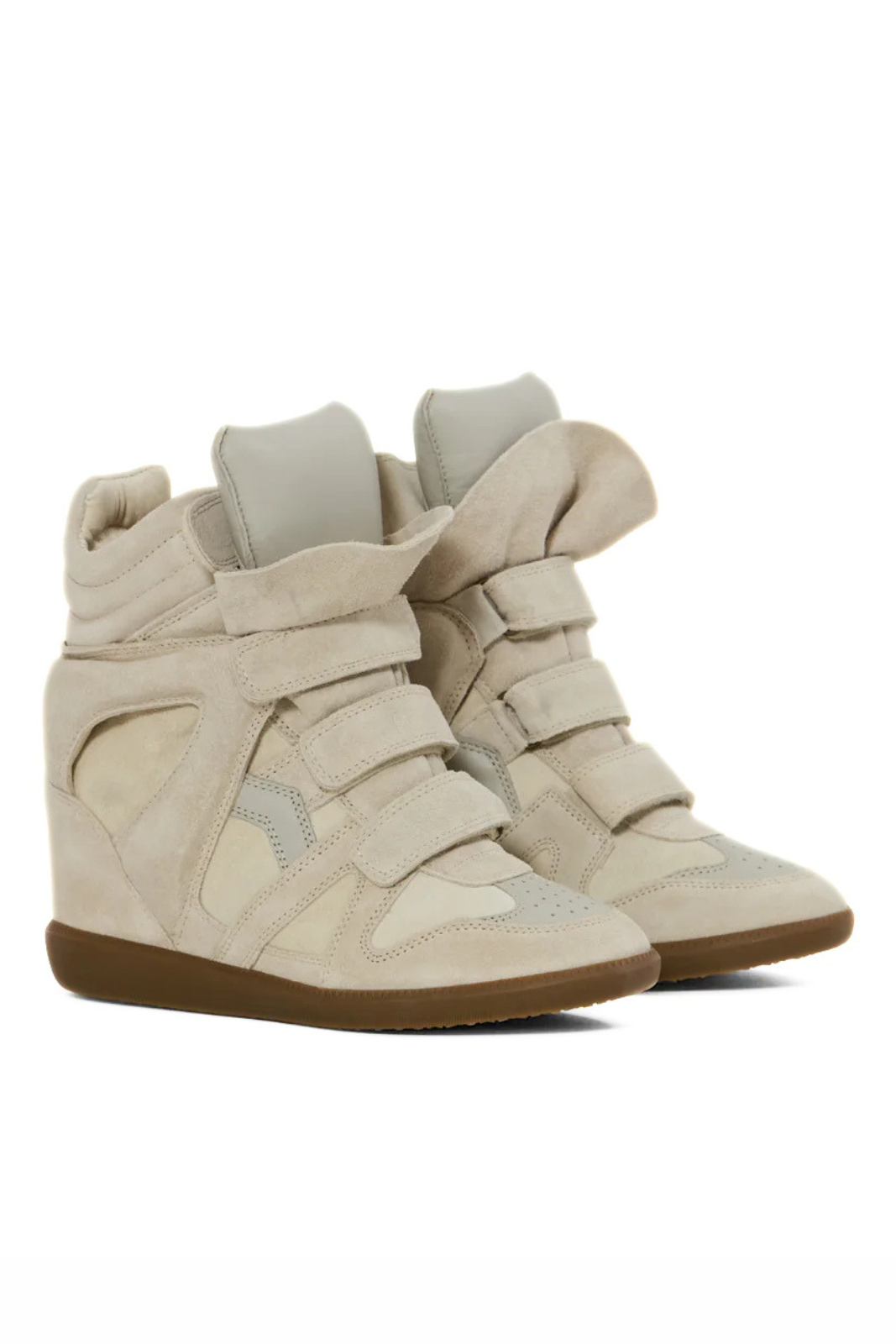 Isabel Marant Bekett leather wedge sneakers Beige