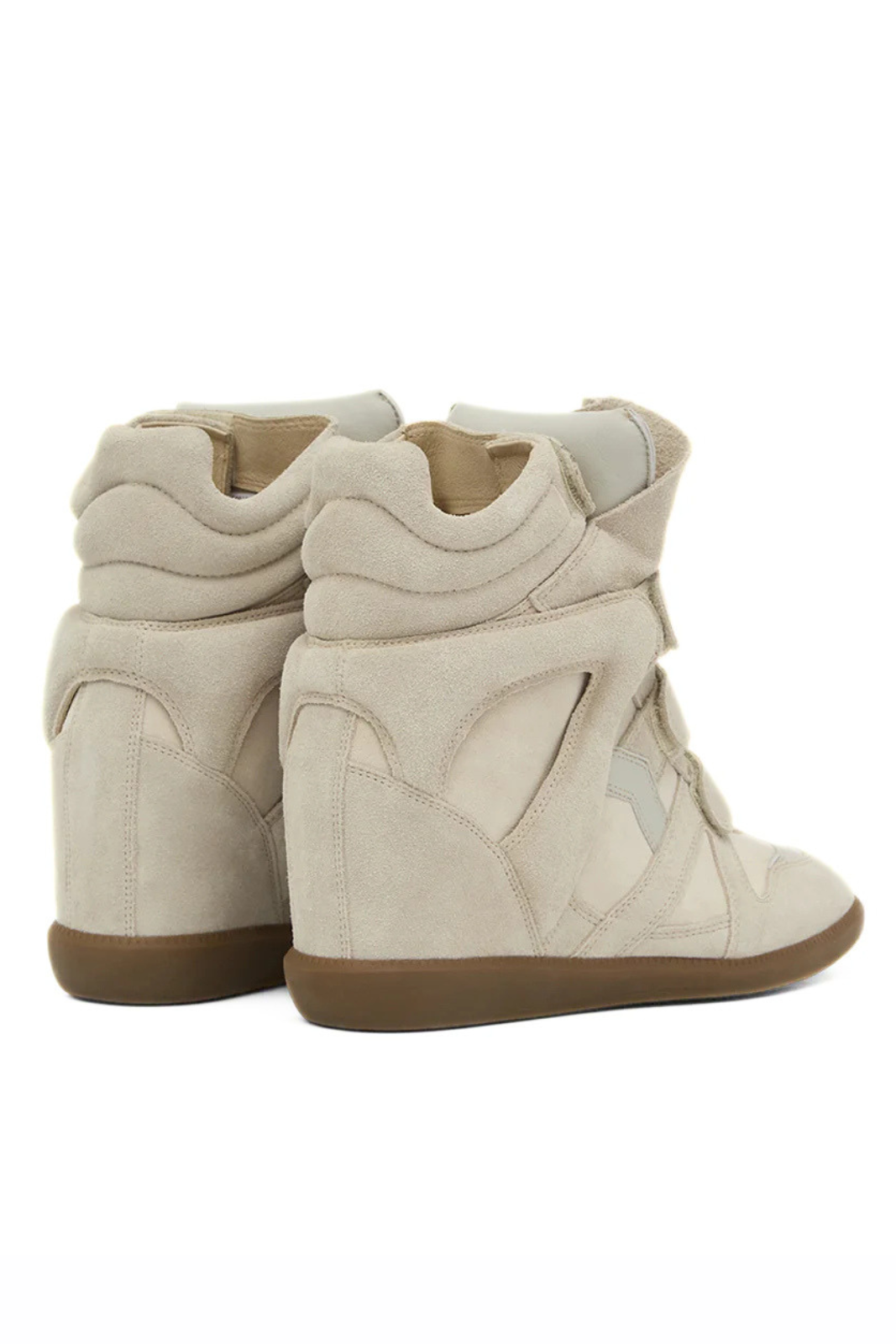 Isabel Marant Bekett leather wedge sneakers Beige