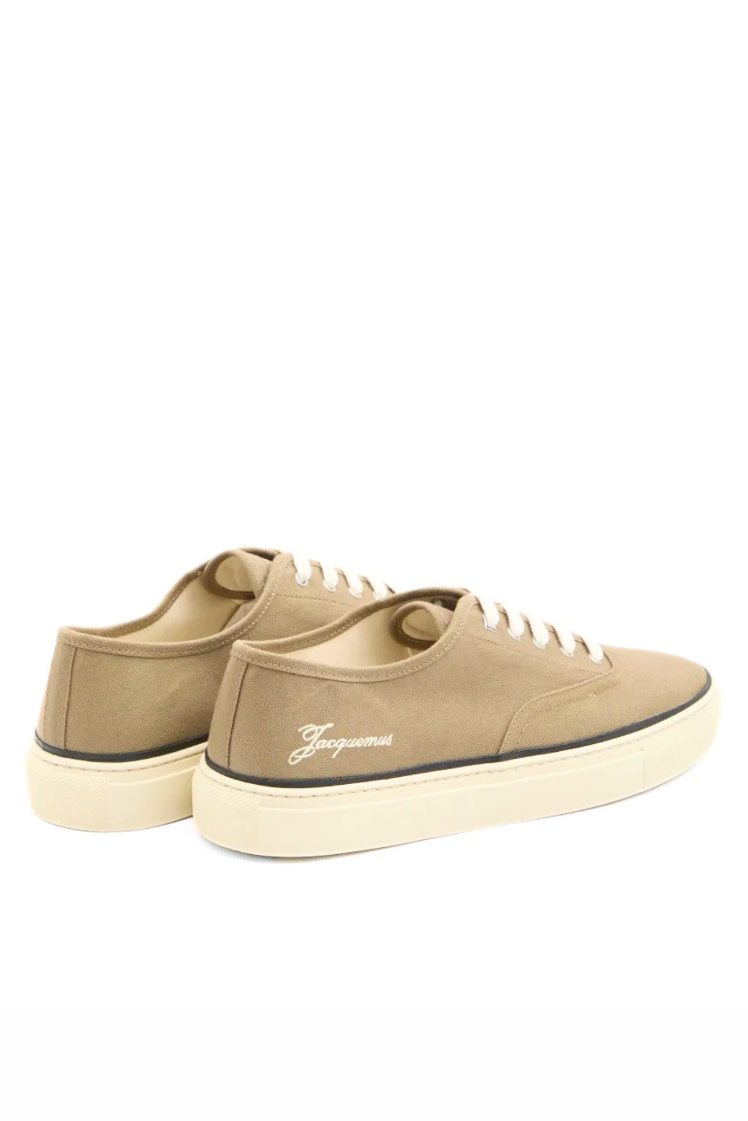 Jacquemus logo embroidered canvas sneakers Beige