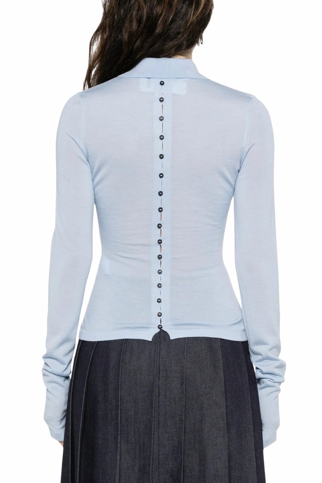 Jacquemus Le Polo Merino long-sleeve polo Blue shirt