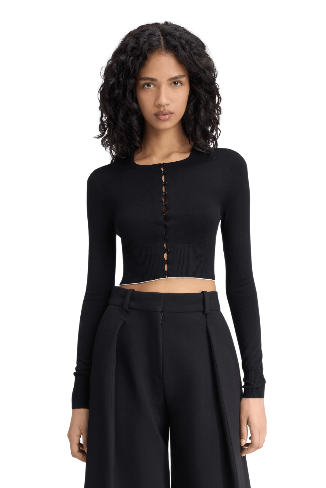 Jacquemus The Spiaggia Black Striped virgin wool knit cardigan women

