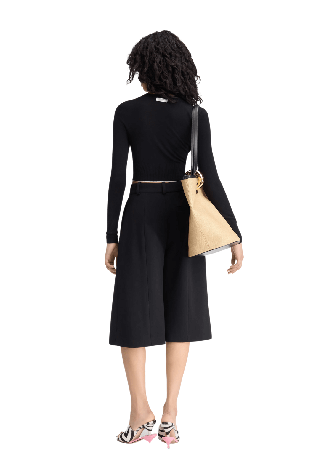 Jacquemus The Spiaggia Black Striped virgin wool knit cardigan women
