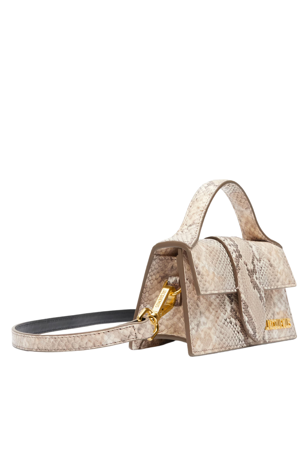 Jacquemus The Big Child Shoulder bag with flap Beige Animal Print Snake