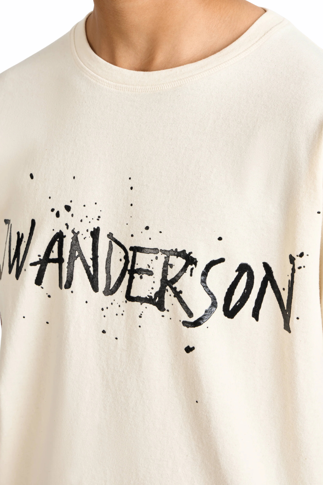 JW Anderson Mens circular t-shirt in ecru