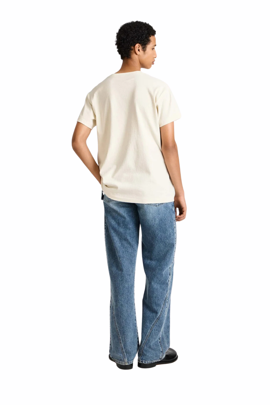 JW Anderson Mens circular t-shirt in ecru