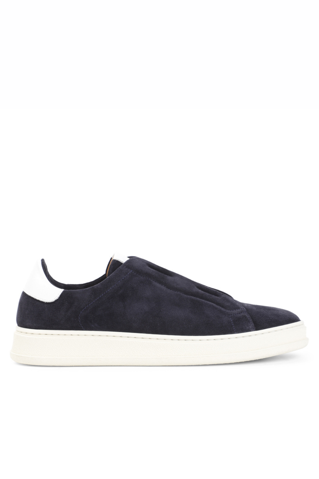 Kiton Men's Suede Sneakers Without Laces navy