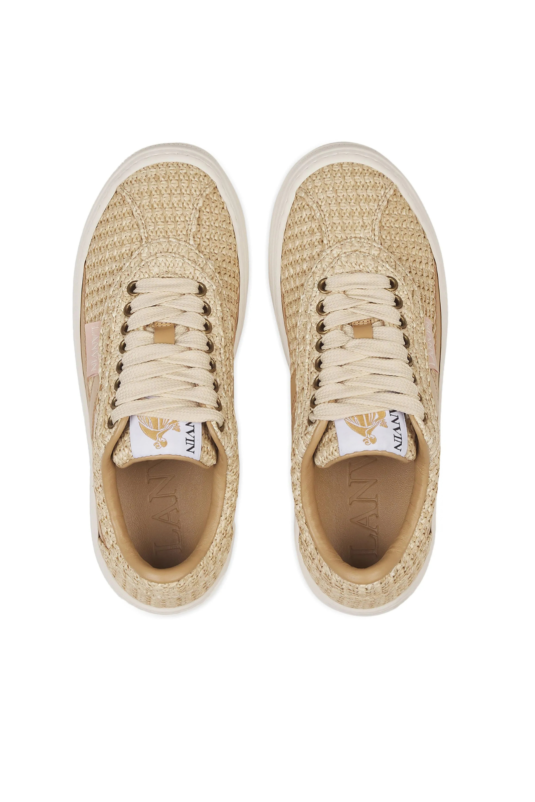 Lanvin Cash Raffia Sneakers Beige for men