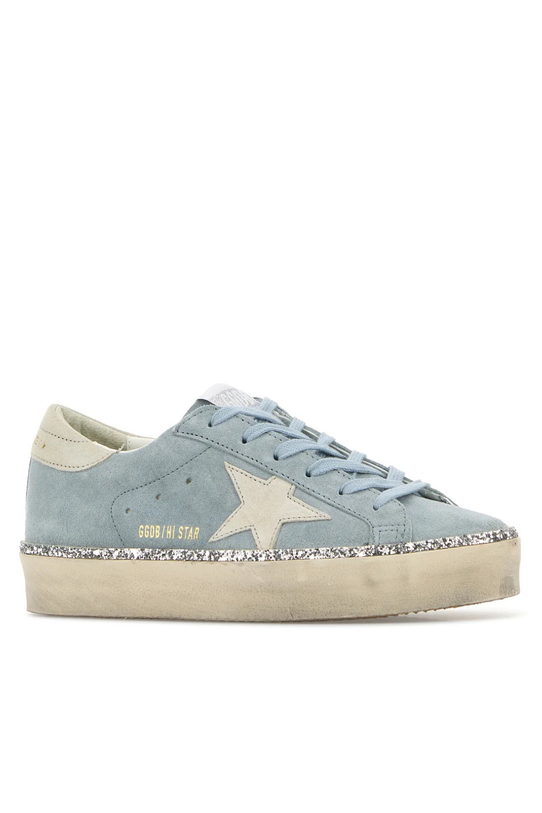 Мъжки кецове Golden Goose Super-Star с велурена звезда и синя лента за ток
