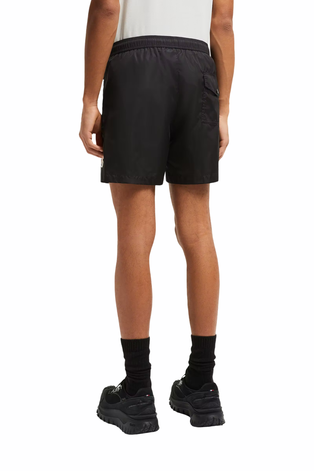 Moncler Logo Patch Swim Shorts Black