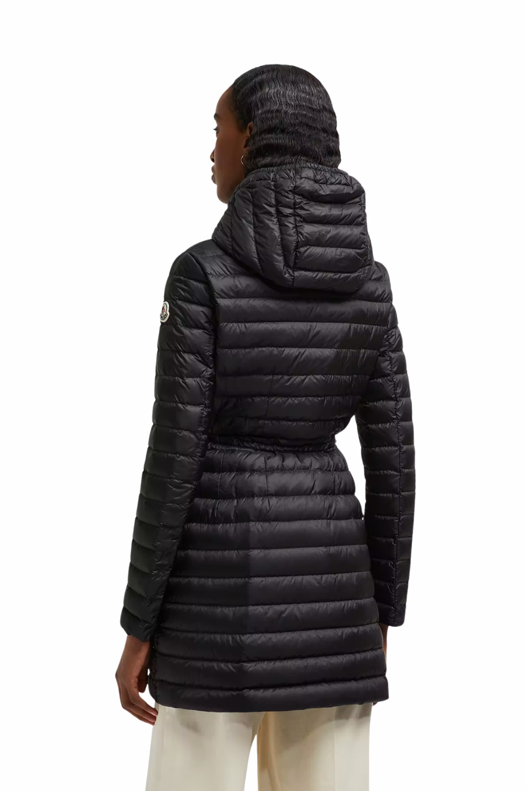 Moncler Barbel Hooded Fit Flare Long Down Jacket