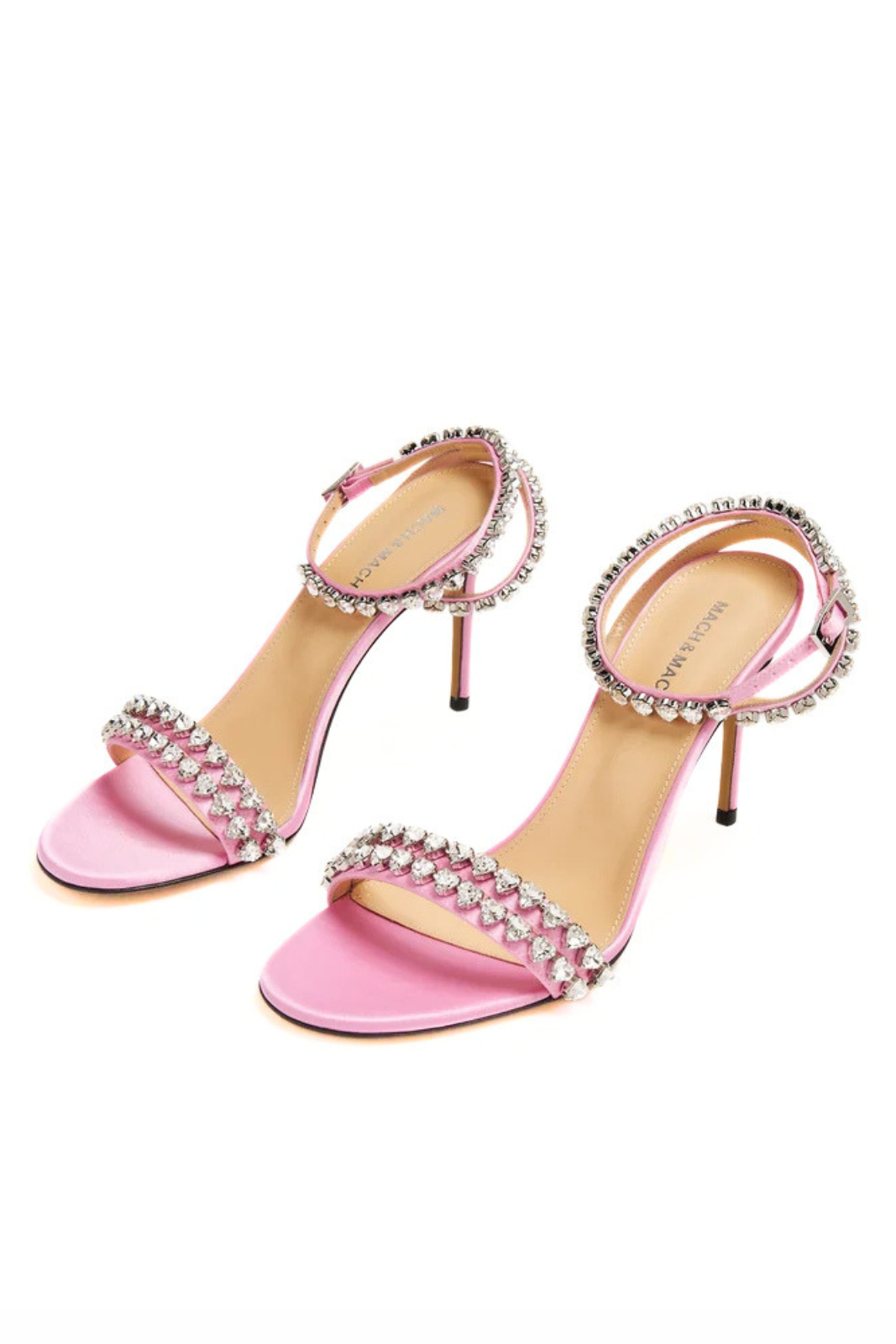 Mach & Mach Pink Audrey Satin Sandals