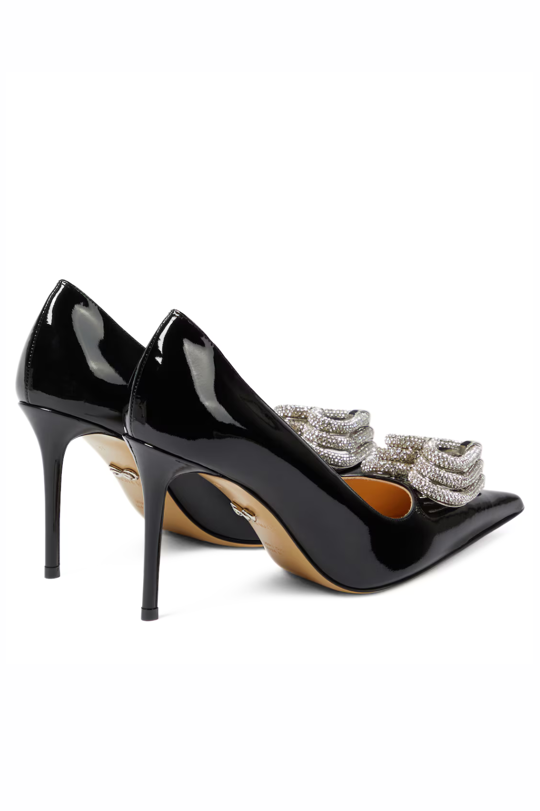 Mach & Mach Triple Heart patent leather pumps Black