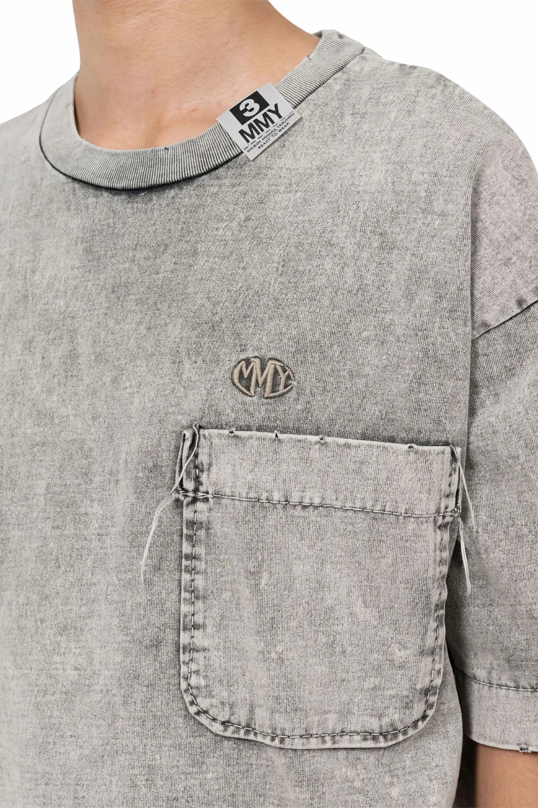 Maison Mihara Amateur Sewn Like Men Grey T-shirt