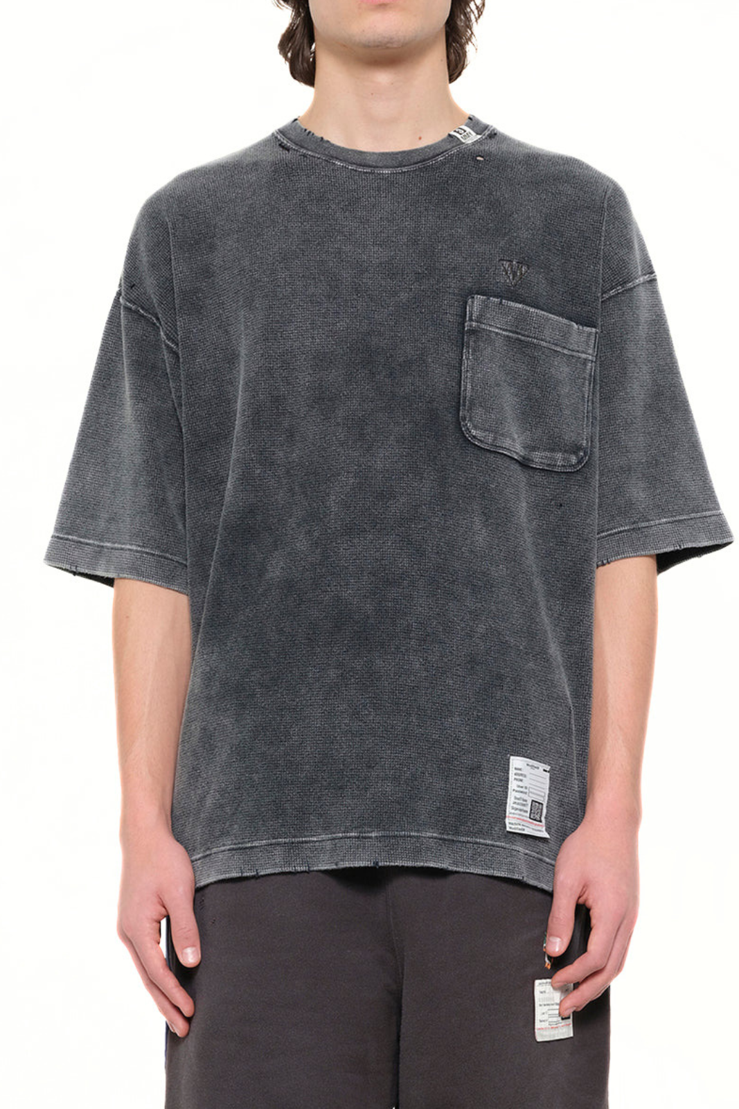 Maison Mihara Yasuhiro bleached thermal t-shirt Grey