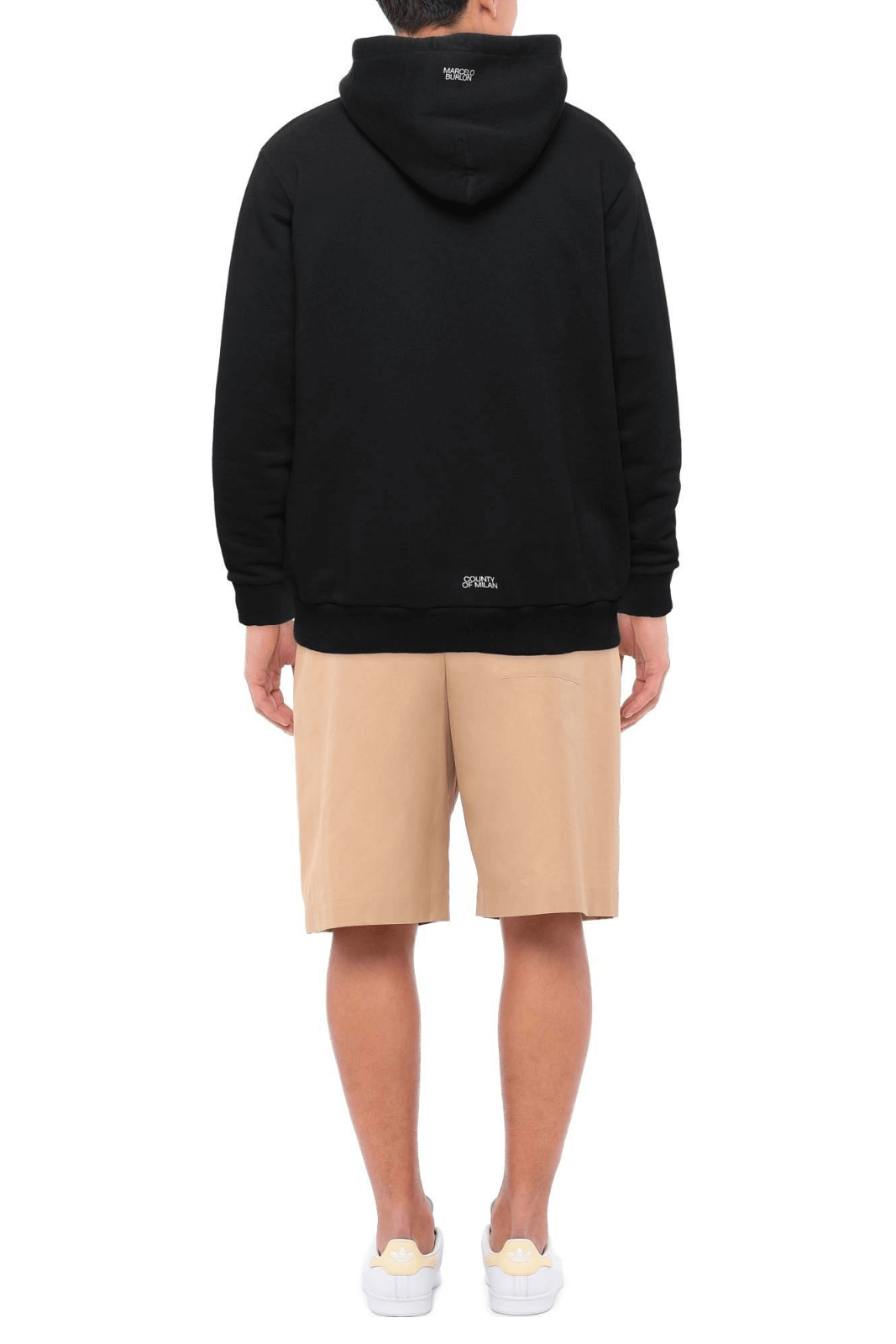 Marcelo Burlon Embroidered Cross Logo Black Hoodie for men