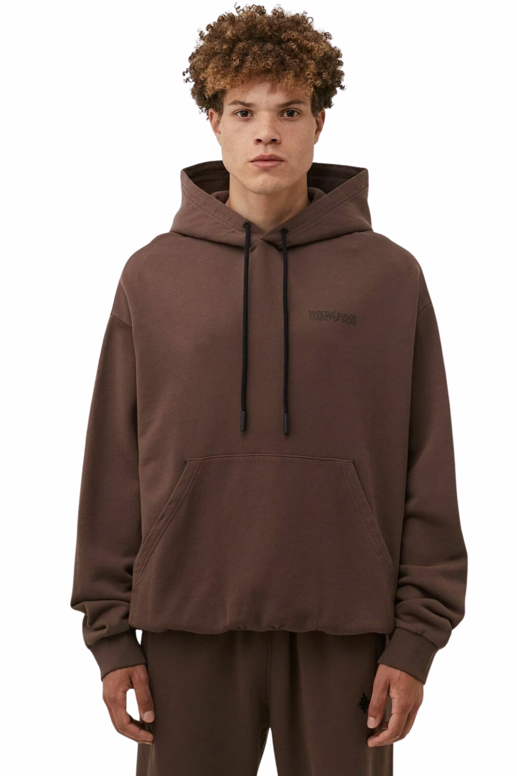 Marcelo Burlon Tempera Cross Over Hoodie Brown Hoodies brown