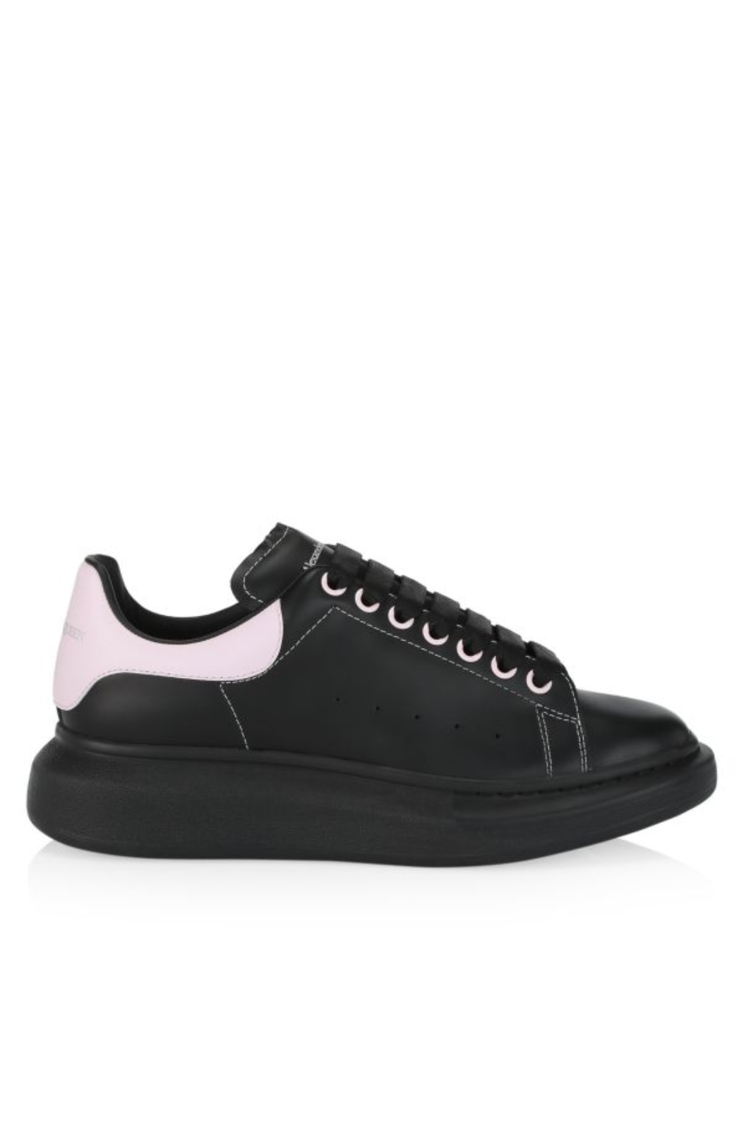 Alexander McQueen Logo man Oversized Leather Platform Black Sneakers