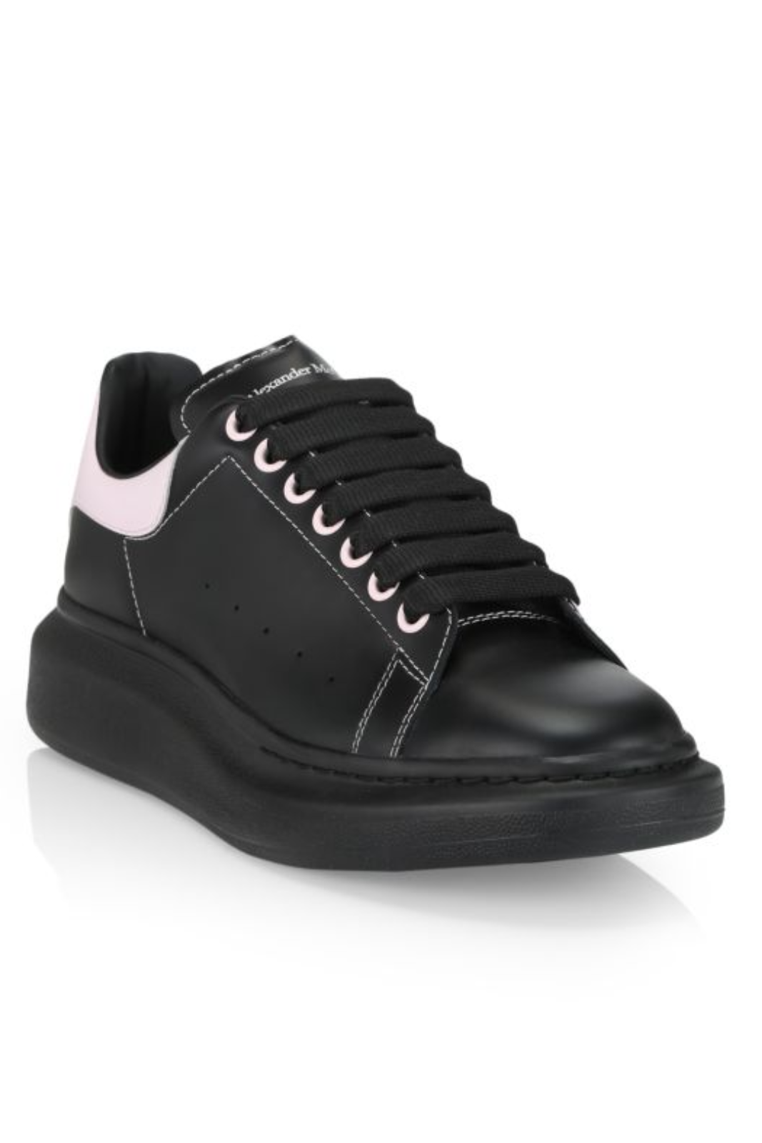 Alexander McQueen Logo man Oversized Leather Platform Black Sneakers