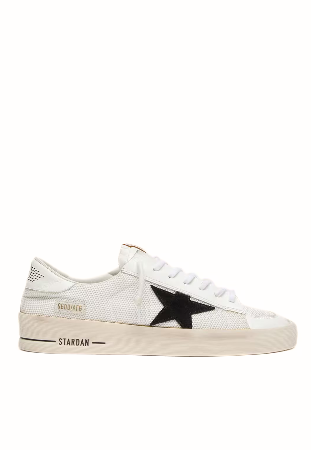 Golden Goose Men's Stardan in white mesh with black suede star