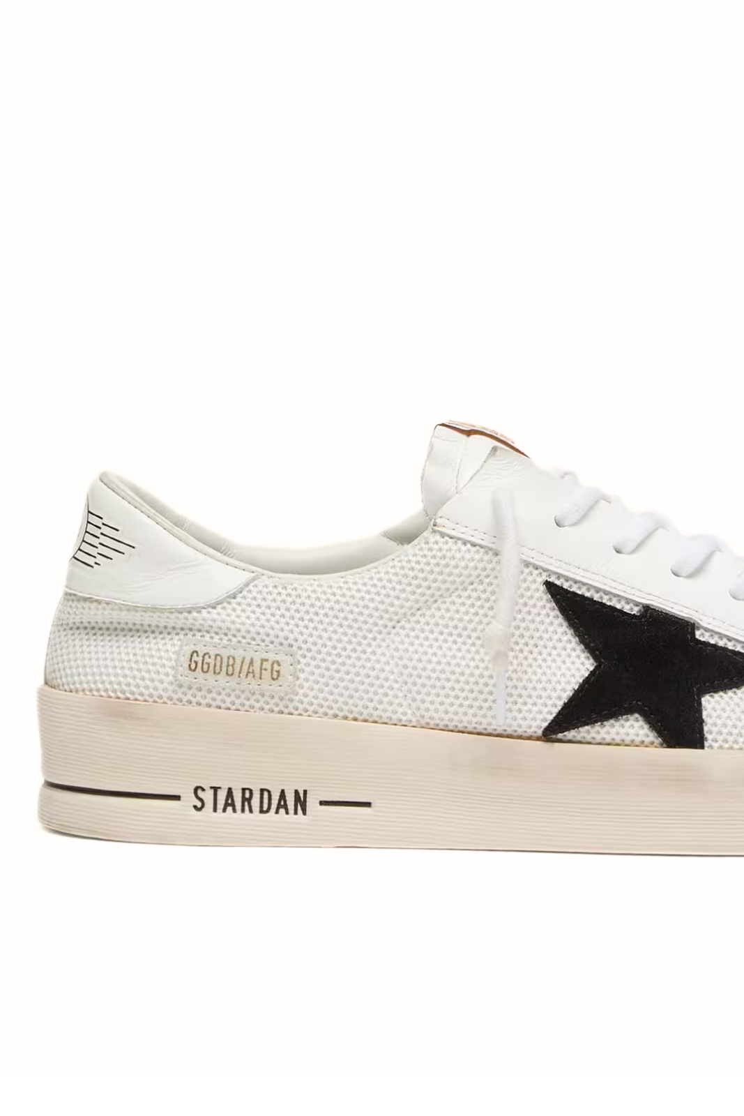 Golden Goose Men's Stardan in white mesh with black suede star
